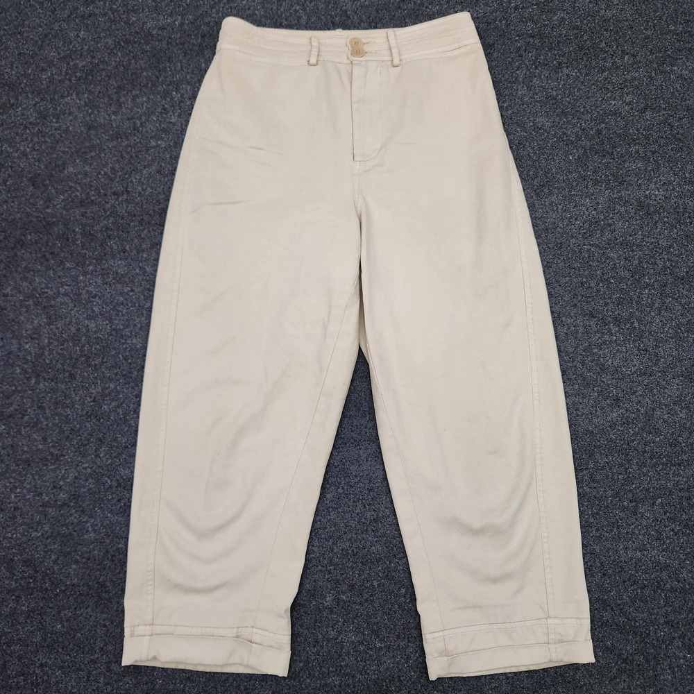 Apiece Apart Pants 6 Beige Cresmw²Cropped Barrel Leg Office Quiet Luxury